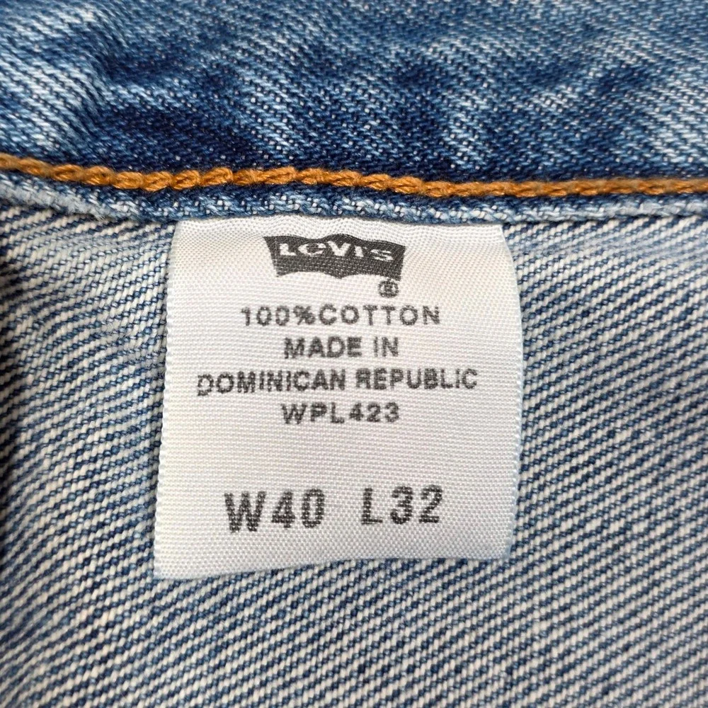 Levi's 501 Straight Leg Jeans Mens W40 L32 Blue Button Fly Classic Denim Pants